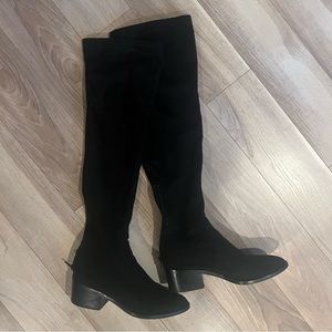 Steve Madden over the knee black genuine suede boots. Size 7.5